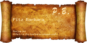 Pitz Barbara névjegykártya