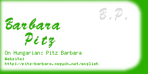 barbara pitz business card